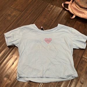 Delias baby blue I love Delia’s crop top